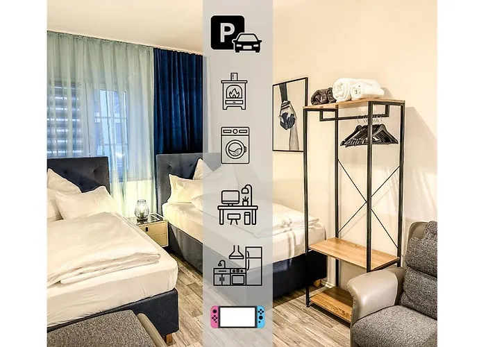 Katies Apartments Augsburg - Zentral - 4 Zimmer - 7 Personen - 2 Parken - Nintendo Switch - Disneyplus - E-Kamin